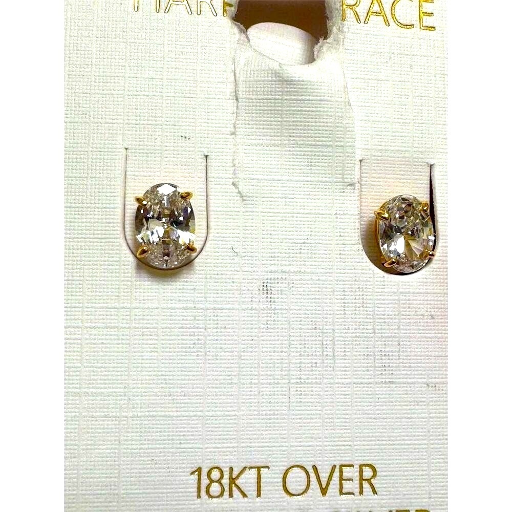Harper Grace 18K Gold Over Sterling Silver Oval Stud Earrings - Picture 10 of 15